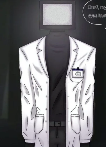 Стикер scientist tv man / skibidi toilet