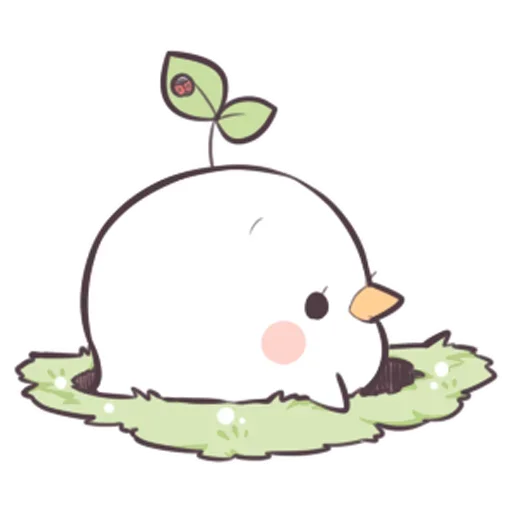 Стикер Птичка проросток