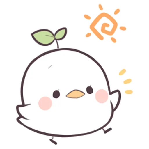 Стикер Птичка проросток