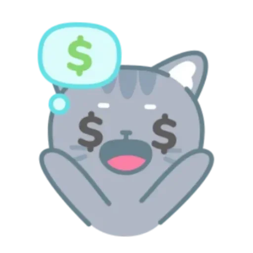 Стикер серый китик