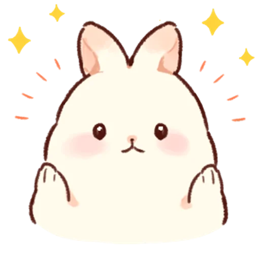 Стикер Soft and cute rabbits