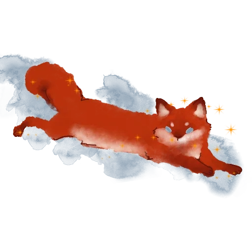 Стикер кот и лис