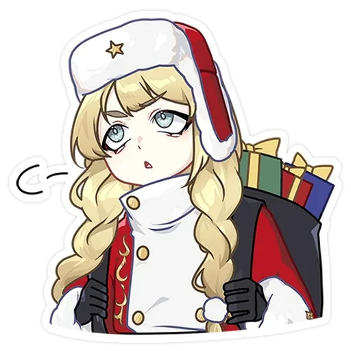 Стикер Новогодний посыльный Аня