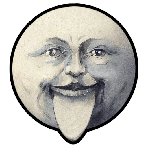 Стикер Moons from vintage postcards