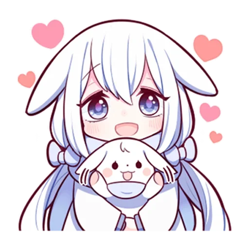 Стикер Белая-зайка