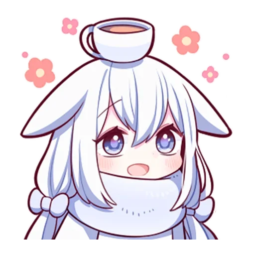 Стикер Белая-зайка