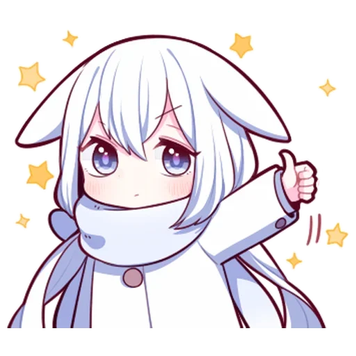 Стикер Белая-зайка