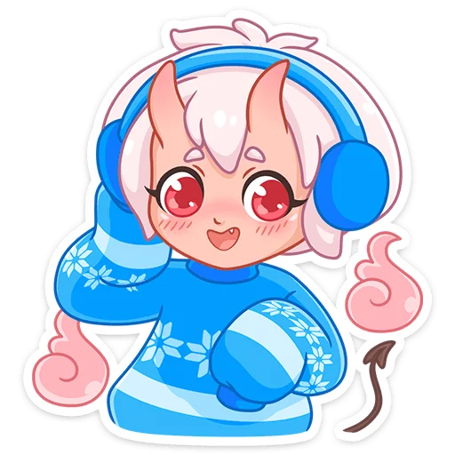 Стикер Зимняя Они-тян